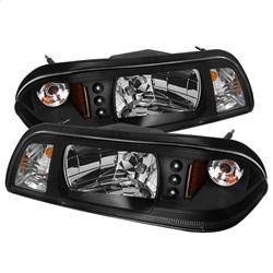 Spyder Auto Crystal Headlights - Black for 1987-1992 Ford Mustang - 5012531 - (1992 1991 1990 1989 1988 1987)