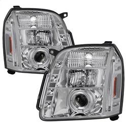 Spyder Auto Projector Headlights - LED Halo - LED - Chrome - High H1 - Low H1 for 2007-2014 GMC Yukon - 5029324 - (2014 2013 2012 2011 2010 2009 2008 2007)