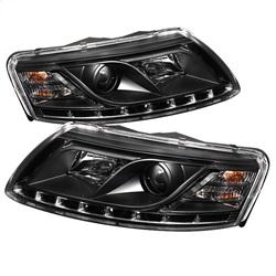 Spyder Auto Projector Headlights - Halogen - DRL - Black - High H1 - Low H1 for 2006-2007 Audi A6 - 5029416 - (2007 2006)