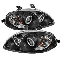 Spyder Auto Projector Headlights - CCFL Halo - Black - High H1 - Low H1 for 1996-1998 Honda Civic CX - 5029836 - (1998 1997 1996)