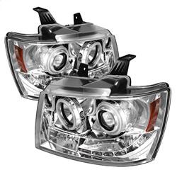 Spyder Auto Projector Headlights - CCFL Halo - LED - Chrome - High H1 - Low H1 for 2007-2013 Chevrolet Avalanche - 5030054 - (2013 2012 2011 2010 2009 2008 2007)