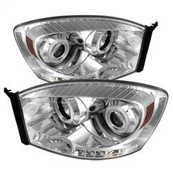 Spyder Auto Projector Headlights - CCFL Halo - LED - Chrome - High H1 - Low H1 for 2006-2009 Dodge Ram 2500 - 5030078 - (2009 2008 2007 2006)