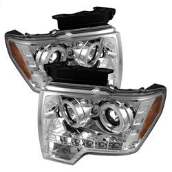 Spyder Auto Projector Headlights - Halogen - CCFL Halo - LED - Chrome - High H1 - Low H1 for 2010-2014 Ford F-150 King Ranch - 5030115 - (2014 2013 2012 2011 2010)