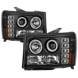 Spyder Auto Projector Headlights - CCFL Halo- LED - Black - High H1 - Low H1 for 2007-2013 GMC Sierra 3500 HD - 5030184 - (2013 2012 2011 2010 2009 2008 2007)