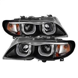 Spyder Auto 4DR Projector Headlights 1PC - 3D Halo - Black - High H1 for 2002-2005 BMW 330xi - 5031877 - (2005 2004 2003 2002)