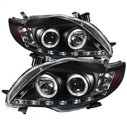 Spyder Auto Projector Headlights - LED Halo - DRL - Black - High H1 - Low H7 for 2009-2010 Toyota Corolla XRS - 5032515 - (2010 2009)