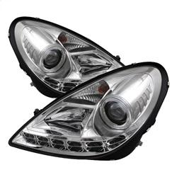 Spyder Auto Projector Headlights - Halogen - DRL - Chrome - High H1 - Low H7 for 2005-2010 Mercedes-Benz SLK350 - 5032539 - (2010 2009 2008 2007 2006 2005)