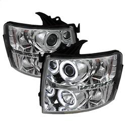 Spyder Auto Projector Headlights - CCFL Halo - LED - Chrome - High H1 - Low H1 for 2007-2014 Chevrolet Silverado 3500 HD - 5033871 - (2014 2013 2012 2011 2010 2009 2008 2007)