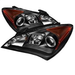 Spyder Auto Projector Headlights - Halogen - LED Halo - DRL - Black - High H1 - Low H7 for 2012-2012 Hyundai Genesis 4.6 - 5034250 - (2012)