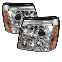 Spyder Auto Projector Headlights - Halogen - LED Halo - DRL - Chrome - High H1 - Low H7 for 2002-2003 Cadillac Escalade EXT - 5037930 - (2003 2002)