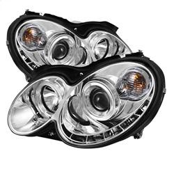 Spyder Auto Projector Headlights - Halogen - LED Halo - DRL - Chrome - High H1 - Low H7 for 2003-2006 Mercedes-Benz CLK55 AMG - 5038029 - (2006 2005 2004 2003)