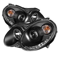 Spyder Auto Projector Headlights - Halogen - LED Halo - DRL - Black - High H1 - Low H7 for 2006-2009 Mercedes-Benz CLK350 - 5038036 - (2009 2008 2007 2006)