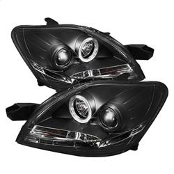 Spyder Auto Projector Headlights - LED Halo - DRL - Black - High H1 - Low H1 for 2007-2009 Toyota Yaris S Sedan - 5038944 - (2009 2008 2007)