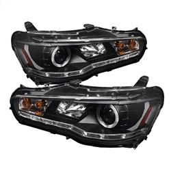 Spyder Auto Projector Headlights - Halogen - LED Halo - DRL - Black - High H1 - Low H7 for 2013-2014 Mitsubishi Lancer - 5039392 - (2014 2013)