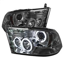 Spyder Auto Projector Headlights - Halogen - CCFL Halo - LED - Smoke - Low H1 for 2011-2016 Ram 1500 - 5041975 - (2016 2015 2014 2013 2012 2011)