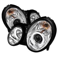 Spyder Auto Projector Headlights - Halogen - CCFL Halo - Chrome - High H1 - Low H7 for 2001-2002 Mercedes-Benz CLK55 AMG - 5042064 - (2002 2001)