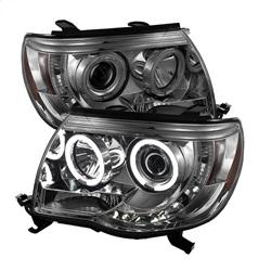 Spyder Auto Projector Headlights - CCFL Halo - LED - Smoke - High H1 - Low H1 for 2005-2011 Toyota Tacoma - 5042088 - (2011 2010 2009 2008 2007 2006 2005)