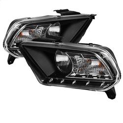 Spyder Auto DRL LED Crystal Headlights - Black for 2010-2013 Ford Mustang - 5042149 - (2013 2012 2011 2010)