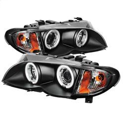 Spyder Auto 4DR Projector Headlights 1PC - CCFL Halo - Black - High H1 - Low H7 for 2002-2005 BMW 320i - 5042446 - (2005 2004 2003 2002)