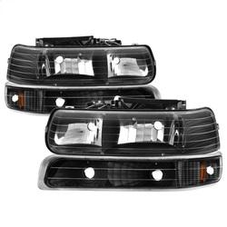 Spyder Auto Amber Crystal Headlights With Bumper Lights - Black for 2001-2002 Chevrolet Silverado 1500 HD - 5064219 - (2002 2001)