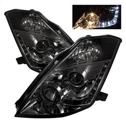 Spyder Auto Projector Headlights - Halogen - DRL - Smoke - High H1 - Low H7 for 2003-2005 Nissan 350Z - 5064752 - (2005 2004 2003)