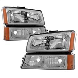 Spyder Auto Crystal Headlights with Bumper Lights - Chrome for 2003-2004 Chevrolet Silverado 2500 - 5064912 - (2004 2003)