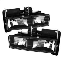 Spyder Auto Crystal Headlights - Black for 1989-1991 Chevrolet R1500 Suburban - 5069443 - (1991 1990 1989)