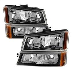 Spyder Auto Crystal Headlights with Bumper Lights - Black for 2003-2006 Chevrolet Silverado 3500 - 5069801 - (2006 2005 2004 2003)