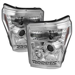 Spyder Auto Projector Headlights - LED Halo - DRL - Chrome - High H1 - Low 9006 (included) for 2011-2014 Ford F-450 Super Duty Lariat - 5070265 - (2014 2013 2012 2011)