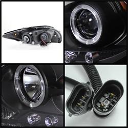 Spyder Auto Projector Headlights - LED Halo - LEDs - Black - High H1 - Low 9006 for 2008-2010 Scion tC - 5073303 - (2010 2009 2008)