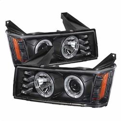 Spyder Auto Projector Headlights - Halogen - LED Halo - Black - Low H1 for 2004-2012 Chevrolet Colorado - 5074140 - (2012 2011 2010 2009 2008 2007 2006 2005 2004)