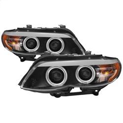 Spyder Auto Dual Projector Headlights - Xenon/HID - DRL LED - CCFL Halo - Black - High H7 for 2004-2006 BMW X5 - 5076489 - (2006 2005 2004)