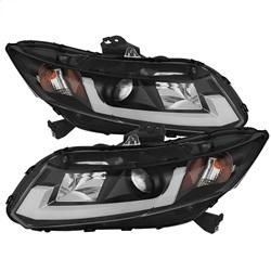 Spyder Auto Projector Headlights - Light Bar DRL - Black - High H1 - Low H1 for 2014-2014 Honda Civic Natural Gas - 5076519 - (2014)