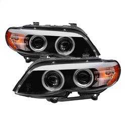 Spyder Auto Dual Projector Headlights - Halogen DRL LED - CCFL Halo - Black for 2004-2006 BMW X5 - 5076748 - (2006 2005 2004)