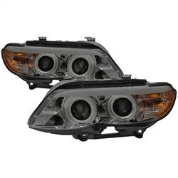 Spyder Auto Dual Projector Headlights - Halogen DRL LED - CCFL Halo - Smoke for 2004-2006 BMW X5 - 5076762 - (2006 2005 2004)