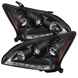 Spyder Auto Projector Headlights - Halogen DRL LED - Black - High H7 - Low H7 for 2004-2006 Lexus RX330 - 5076779 - (2006 2005 2004)