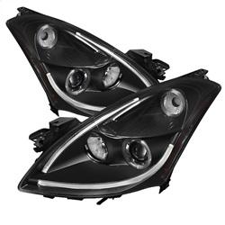 Spyder Auto Projector Headlights - Light Tube DRL - High H1 LED Halo - Black for 2010-2012 Nissan Altima Sedan - 5076830 - (2012 2011 2010)