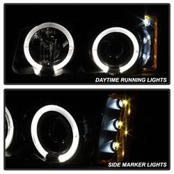 Spyder Auto Projector Headlights - LED Halo - LED - Black Smoke for 2003-2003 Chevrolet Silverado 1500 HD - 5078315 - (2003)