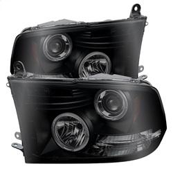 Spyder Auto Projector Headlights - Halogen - LED Halo - LED - Black Smoke - Low H1 for 2009-2010 Dodge Ram 1500 - 5078407 - (2010 2009)