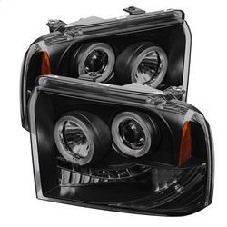 Spyder Auto Projector Headlights - LED Halo - LED - Black Smoke - High H1 - Low H1 for 2005-2007 Ford F-350 Super Duty - 5078483 - (2007 2006 2005)