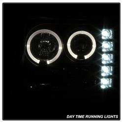 Spyder Auto Projector Headlights - LED Halo- LED - Black Smoke - High H1 - Low H1 for 2007-2013 GMC Sierra 2500 HD - 5078506 - (2013 2012 2011 2010 2009 2008 2007)