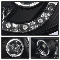 Spyder Auto Projector Headlights - LED Halo - LED - Black Smoke - High H1 - Low H1 for 2005-2011 Toyota Tacoma - 5078650 - (2011 2010 2009 2008 2007 2006 2005)