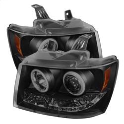 Spyder Auto Projector Headlights - CCFL Halo - LED - Black Smoke - High H1 - Low H1 for 2007-2013 Chevrolet Avalanche - 5078759 - (2013 2012 2011 2010 2009 2008 2007)