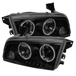 Spyder Auto Projector Headlights - Halogen - CCFL Halo - LED - Black Smoke - High H1 for 2006-2010 Dodge Charger - 5078766 - (2010 2009 2008 2007 2006)