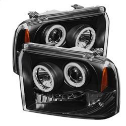 Spyder Auto Projector Headlights - CCFL Halo - LED - Black Smoke - High H1 - Low H1 for 2005-2007 Ford F-350 Super Duty - 5078896 - (2007 2006 2005)