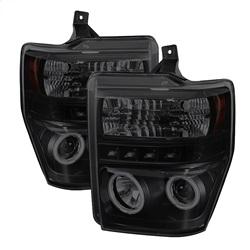 Spyder Auto Projector Headlights - CCFL Halo - LED - Black Smoke - High H1 - Low H1 for 2009-2010 Ford F-450 Super Duty Lariat - 5078902 - (2010 2009)