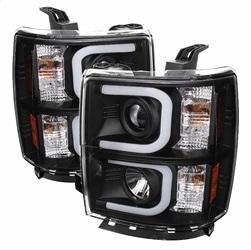 Spyder Auto Projector Headlights - Light Bar DRL - Black - High H1 - Low H7 for 2014-2015 Chevrolet Silverado 1500 - 5079473 - (2015 2014)