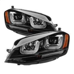 Spyder Auto Projector Headlights - DRL LED - Black Stripe - Black for 2015-2016 Volkswagen Golf R - 5080578 - (2016 2015)