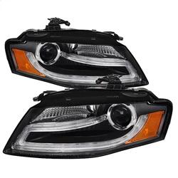 Spyder Auto Projector Headlights - Halogen - DRL LED - Black for 2009-2012 Audi A4 - 5081544 - (2012 2011 2010 2009)