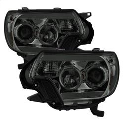 Spyder Auto Projector Headlights - Light Bar DRL - Smoke for 2012-2015 Toyota Tacoma - 5081728 - (2015 2014 2013 2012)